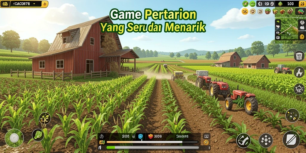 Screenshot menampilkan aktivitas bertani yang seru di CACOR78.