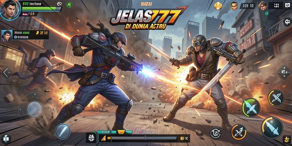 Screenshot menampilkan aksi intens di dalam game JELAS777.