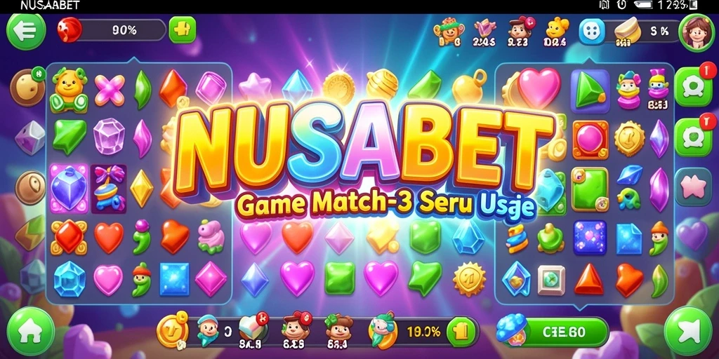 Gameplay seru NUSABET dalam tantangan Match-3.