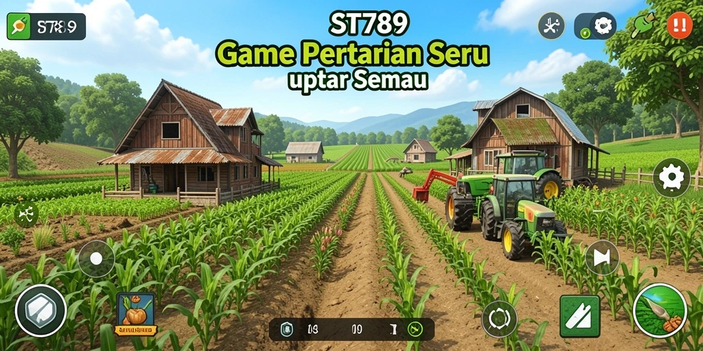 Tangkapan layar gameplay ST789 menampilkan aktivitas pertanian yang menyenangkan.