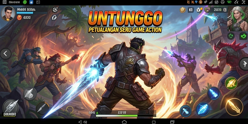 Tampilan seru dari gameplay action UNTUNGGO yang mendebarkan.