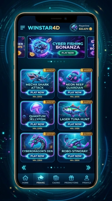 Tampilan awal aplikasi winstar4d yang menarik dan mudah digunakan.